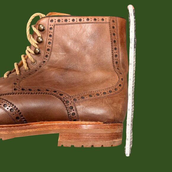 De Marchi Calzatura Men’s Brown Leather Lace-Up Boots | Italian Made Size 12 - Picture 9 of 10